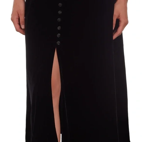 🖤 NWT The Kooples Black Velvet Short Sleeve Midi Dress | $445 Retail! - Picture 3 of 10